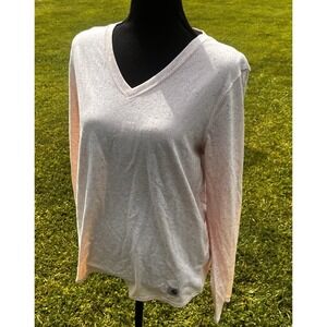 Carhartt Women's Size Large Relaxed‎ Fit Long Sleeve V-Neck T-Shirt Light Orange